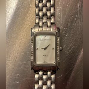 Klaus Kobec “Aura” mother of pearl, diamond and stainless steel watch